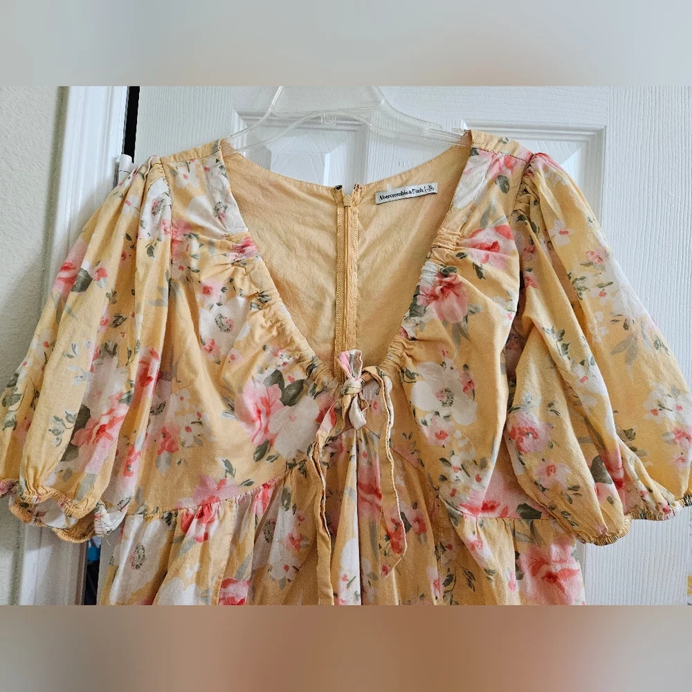 Abercrombie Deep V Neckline Floral Mini Dress - Picture 3 of 10